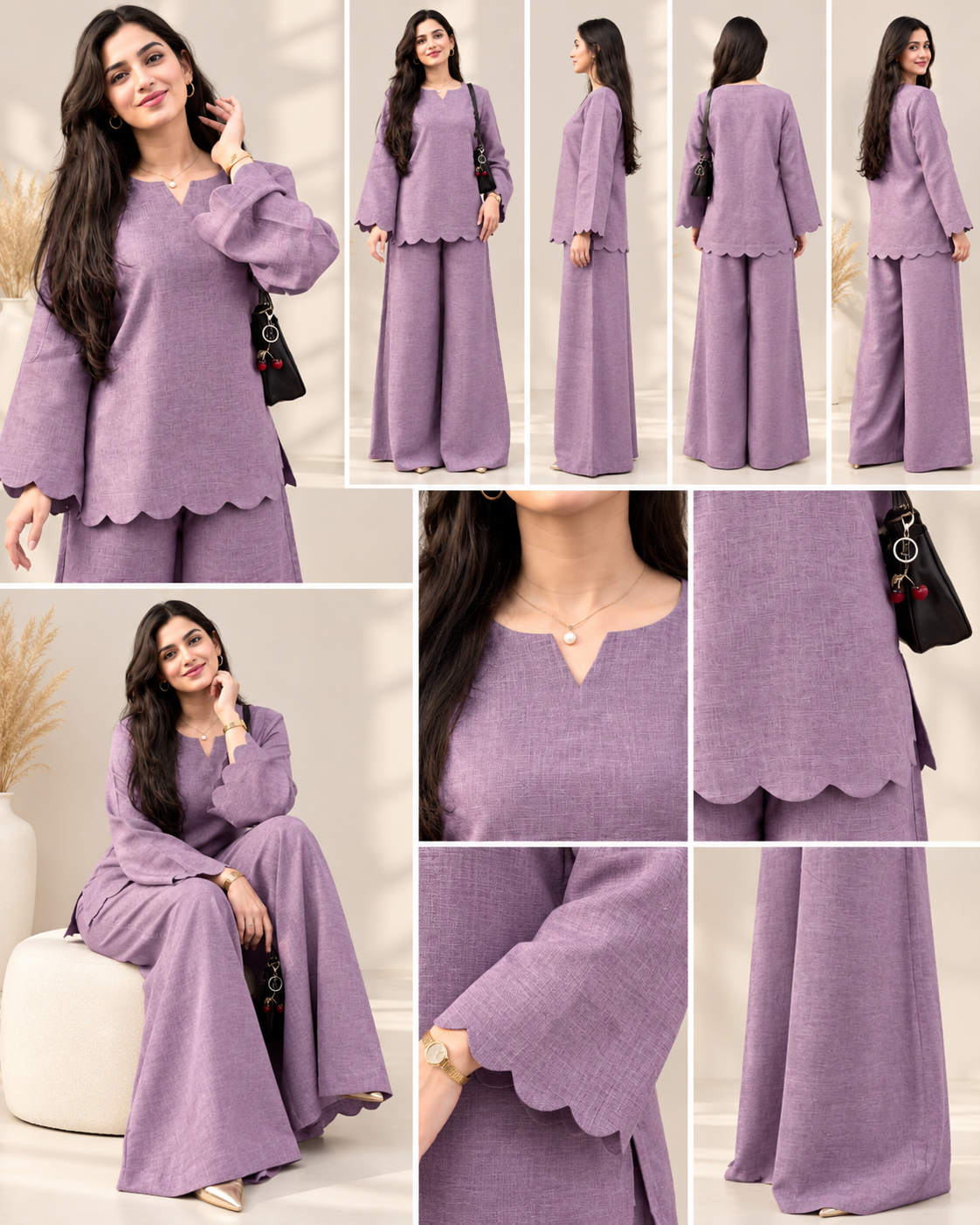 Pure Linen Purple Terracotta Co-Ord Set