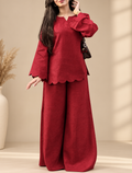 Pure Linen Red Terracotta Co-Ord Set