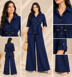 Luxe Breeze Blue Two-Piece Co-Ord Set