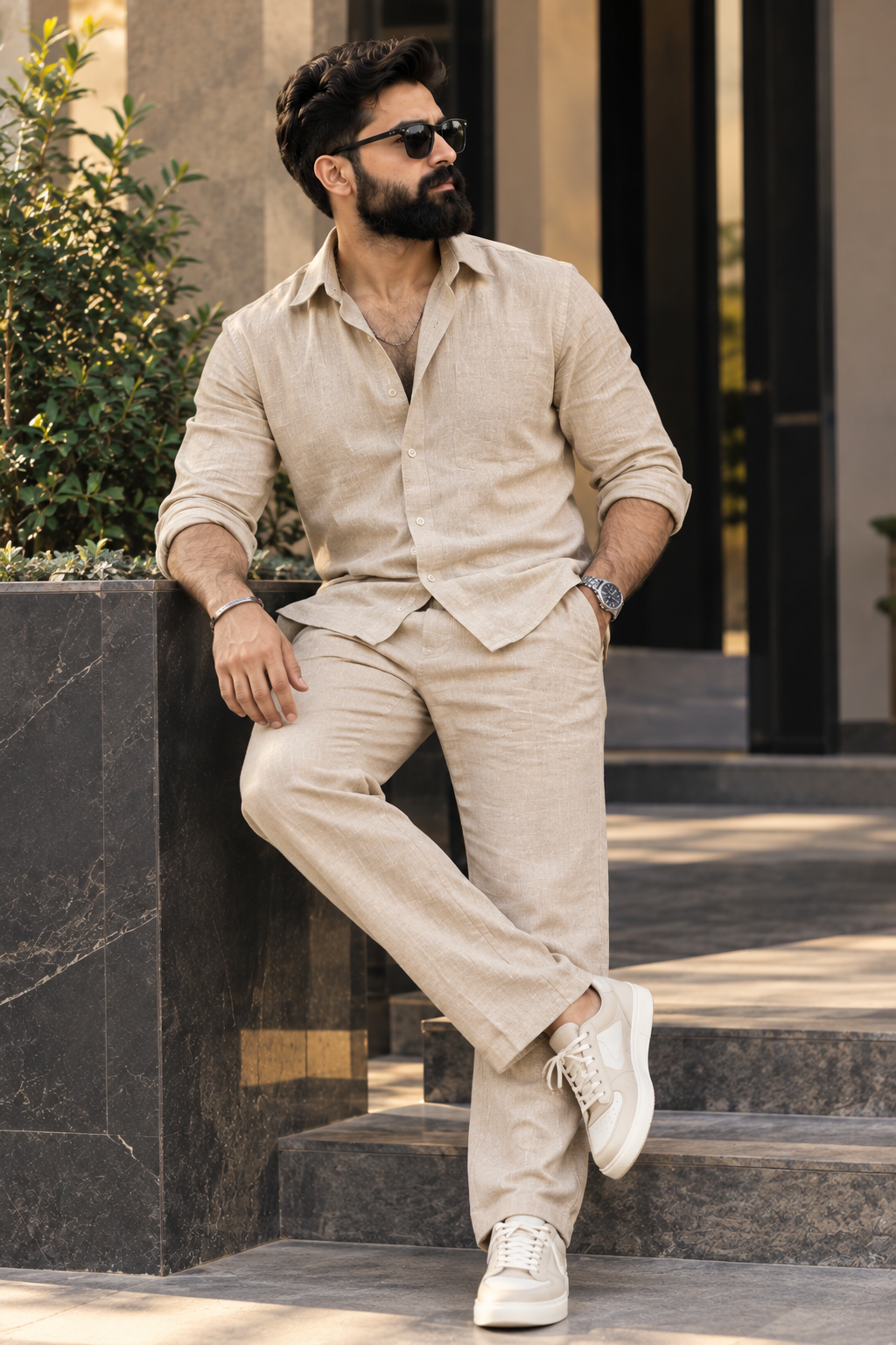 Premium Men's Linen Shirt & Pant Set