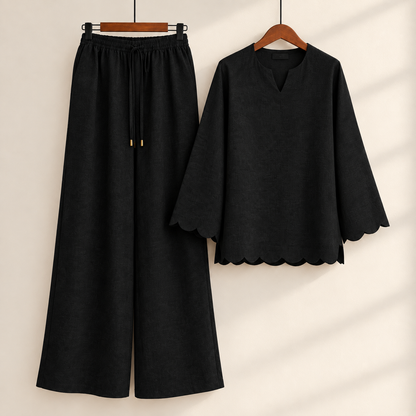 Pure Linen Black Terracotta Co-Ord Set