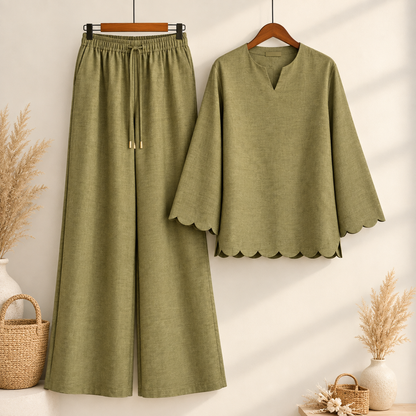 Pure Linen Pista Terracotta Co-Ord Set