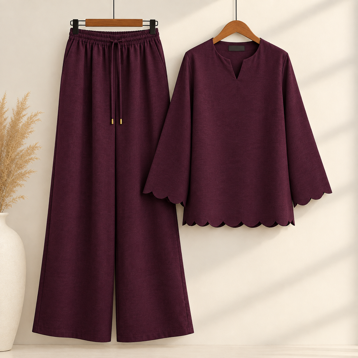 Pure Linen Wine Terracotta Co-Ord Set