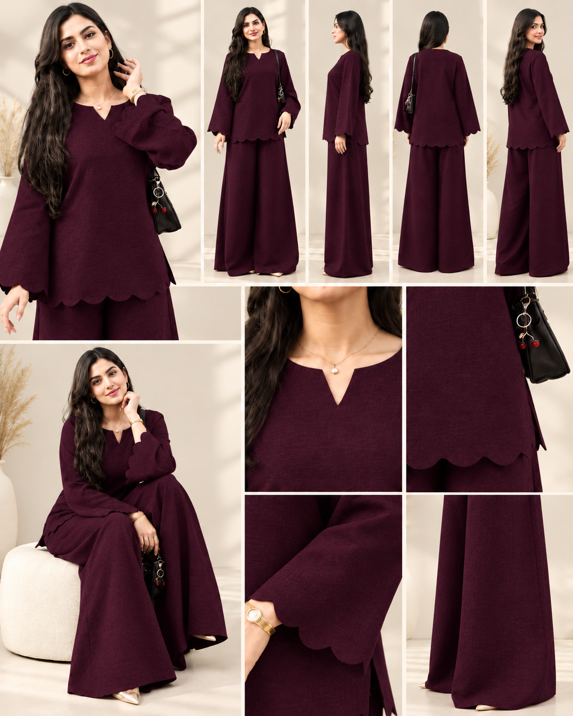 Pure Linen Wine Terracotta Co-Ord Set