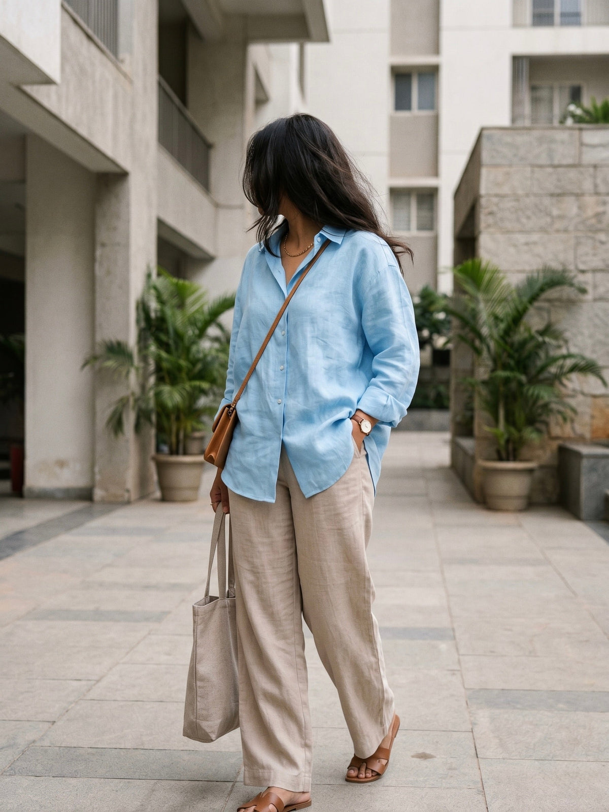 Dusty Blue Linen Co-ord Set